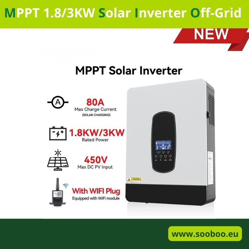 , 1.8KW Hybrid Solar Inverter Off-Grid 12V 220-240V