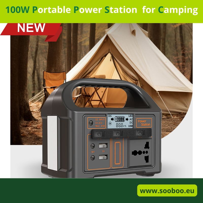 , 100W Portable Solar Power Station for Outdoor Camping