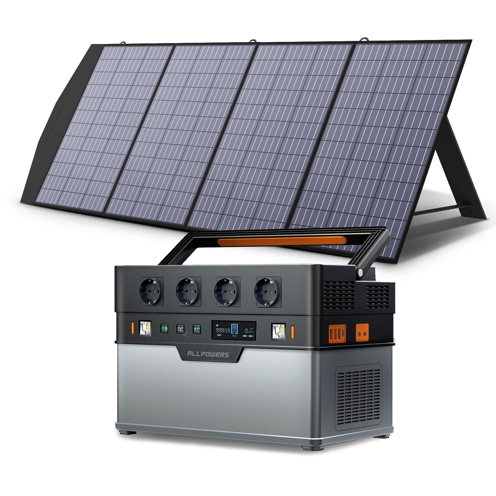 , Portable Solar Power Station 700W / 1500W Outdoor Generators, 110 / 230V Battery Backup With 200W Solarpanel