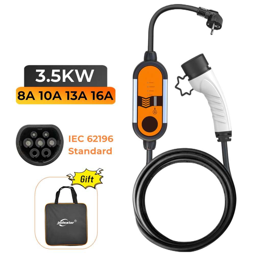 , 3.5KW Portable EV Charger Plug Electric Car