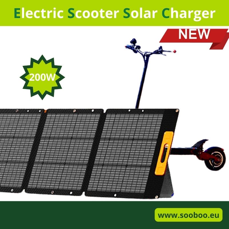 , Electric Scooter Solar Charger with 200W Solar Panels