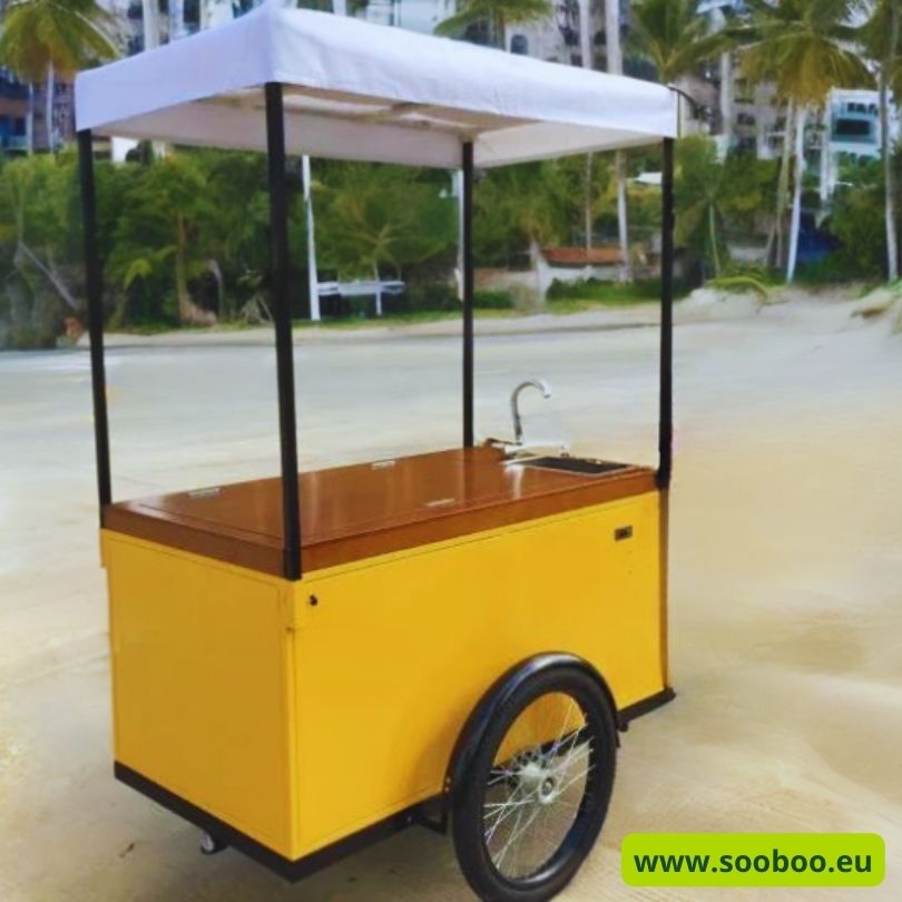 , Unique Ice Cream Cart with Big Wheels with Solar panels &#8211; good for using in sand