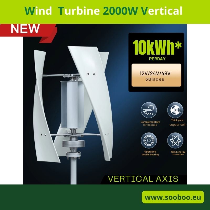 , Wind Turbine 2000W Vertical Low Wind Start